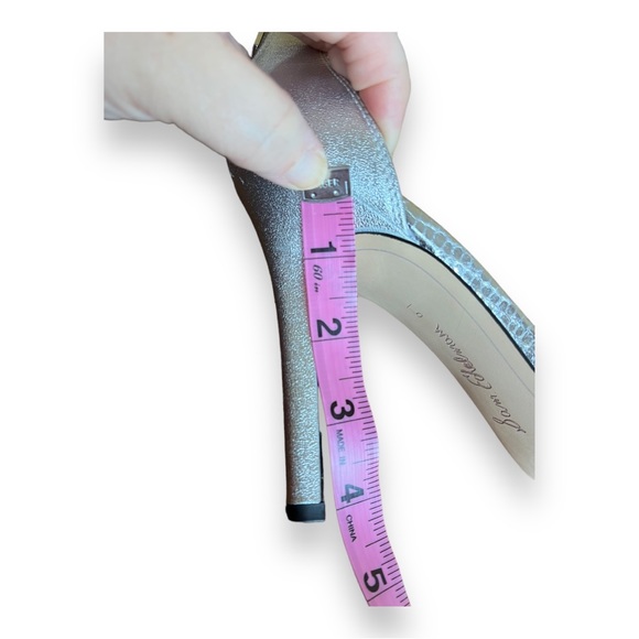 Sam Edelmen Addison Embellished Ankle Strap Sandal Stiletto Heel Metallic Silver - Picture 16 of 16